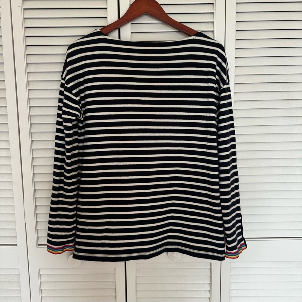 Talbots NAVY Rainbow Cuff Nautical Cape COD Old Money Fisherman 100% Cotton - Picture 3 of 10